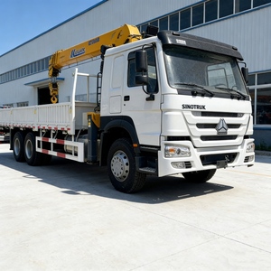 משאית מנוף טלסקופית HOWO 6x4 10 טון, מנוף הידראולי רכוב על משאית, לעבודות בנייה והובלה - Product Image 1