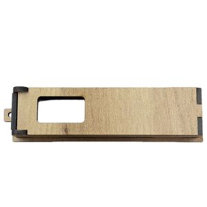 Boîte cadeau en bois durable Urhome, gravure au laser, 130x35x20mm, brun clair - Cadeau pour collègue/ami, comprend des barres de chocolat - Product Image 1