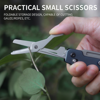 Navaja Plegable Multifuncional de Acero Inoxidable, Herramienta de Bolsillo con Tijeras, Abrebotellas y Destornillador para Camping, Senderismo y Uso Diario