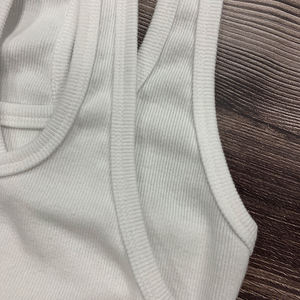 Fabricante OEM, Logotipo Personalizado, Chaleco Deportivo Ajustado, Ropa de Gimnasio, Top sin Mangas de Algodón Acanalado, Sexy, para Mujer, Top Básico - Product Image 5
