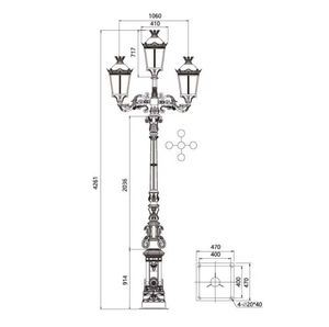 <span class=keywords><strong>Lampadaire</strong></span> de Jardin Classique en Aluminium IP65 Étanche pour Villa, Communauté, Parc et Aménagement Paysager - Vente en Gros - Product Image 4
