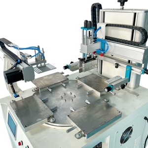Máquina de serigrafía de regla semiautomática de tocadiscos de cuatro estaciones personalizada de fábrica para máquina de serigrafía plana de plástico - Product Image 4
