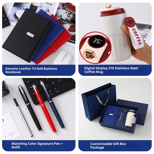 Bondo cao cấp cotton kinh doanh máy tính xách tay tùy chỉnh in kỹ thuật số logo cá nhân khuyến mại notepad đi kèm bộ quà tặng - Product Image 4