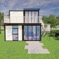 Maison préfabriquée en conteneur Boxspace 40 pieds, 4 chambres, avec salle de bain et cuisine