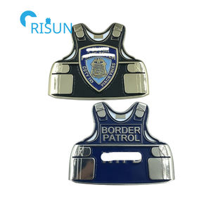 Chaleco Antibalas con Diseño de Línea Azul Delgada, Abrebotellas Conmemorativo <span class=keywords><strong>para</strong></span> Veteranos, Moneda Conmemorativa Personalizada - Product Image 2