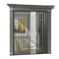 Malla Antimosquitos de Acero Inoxidable, Puerta Corredera Plegable Horizontal de Aleación de Aluminio, Ventana Corredera Retráctil