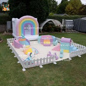 Wjoy מכירת חם ורוד ציוד משחק רך להגדיר מגרש משחקים חיצוני מקורה עם משחק כדור עם פלייהאוס להשכרה עבור מסיבת חתונה - Product Image 5
