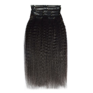 ผมต่อแบบคลิปหนีบชนิดตรงแบบหยิกเล็กน้อย ทำจากผมแท้ Remy  ไร้รอยต่อ หนาเต็มปลาย  ผมแท้ 100% สำหรับผู้หญิงผิวสี - Product Image 5