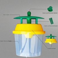 Piège en plastique en gros pour insectes, fonctionnant avec un leurre phéromonal, attrape-mites durable en forme d'entonnoir, indispensable pour les fermes et vergers