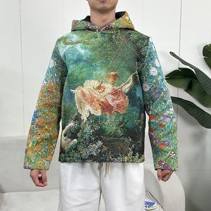 快速定制设计连帽衣领男士套头衫连帽编织挂毯连帽 - Product Image 4