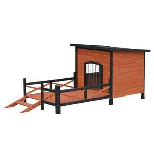 야외 나무 개 케이지 및 개집 중형 소형 개 창고 및 개 하우스 사계절 화이트 사용자 정의 크기 - Product Image 5