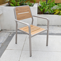 Ensemble de bistrot d'extérieur 1 table 2 chaises avec cadre en alliage d'aluminium et dessus de table en WPC meubles de jardin de patio imperméables et antisoleil