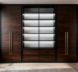 Garde-robe de <span class=keywords><strong>style</strong></span> nordique personnalisable avec design à persiennes pour l'organisation de la chambre à coucher contemporaine et la vie minimaliste - Product Image 4