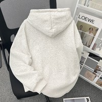 Özel OEM ODM Erkek Kapüşonlu Sweatshirt Polar Astarlı Dik Yaka Uzun Kollu Sonbahar Kış Sıcak Tutma Sokak Giyim Eşofman Takımı Erkekler İçin