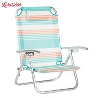 Chaise pliante en alliage d'aluminium réglable à cinq positions, siège extra large pour le camping en plein air