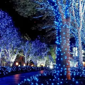 مصابيح خرافية مقاومة للماء 72 قدمًا LED 8 أوضاع لساحة عيد الميلاد ديكور شرفة التخييم شمسي عيد الميلاد أضواء سلسلة حديقة خارجية