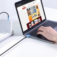 Kabel Pengisian Cepat USB C ke USB C 100W PD, Nylon Braided 2m, Sinkronisasi Data, Tipe C Male to Male, untuk iPad dan Samsung