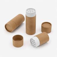 Emballage en tube de papier personnalisé, tube de papier kraft écologique avec bouchon à secoueur pour herbes et épices biologiques