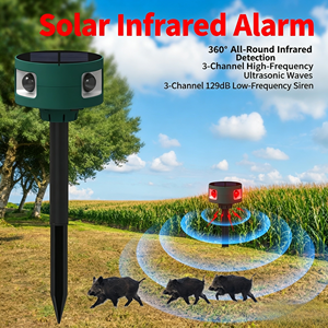 Alarma Solar con Sensor <span class=keywords><strong>de</strong></span> Movimiento para Exteriores, <span class=keywords><strong>Ahuyentador</strong></span> <span class=keywords><strong>de</strong></span> Animales con 13 Sonidos, Luz Estroboscópica, Sonido <span class=keywords><strong>de</strong></span> Ladridos <span class=keywords><strong>de</strong></span> Perro y Disparos, Disuasor <span class=keywords><strong>de</strong></span> Animales - Product Image 3