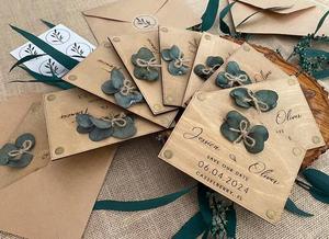 Invitations de <span class=keywords><strong>mariage</strong></span> en bois de luxe Style de conception moderne pour le vrac de Noël - Product Image 5
