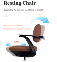 Chaise de bureau ergonomique en maille, pivotante et réglable, avec support lombaire pour la maison, l'étude et le bureau