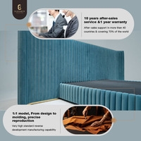 2025 New Winged Design High End Luxus Weiches Doppelbett Großes Kopfteil Modernes Designer Großes Samts toff Kingsize-Bett-Set