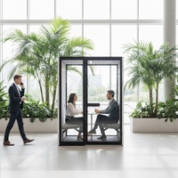 Cabine de réunion insonorisée moderne Comine pour deux personnes avec conception acoustique face à face pour bureau, hôtel, entrepôt et école