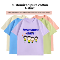 T-shirt à manches courtes et col rond 100 % coton, personnalisable avec logo, pour uniforme d'entreprise, tenue familiale décontractée, commande en gros