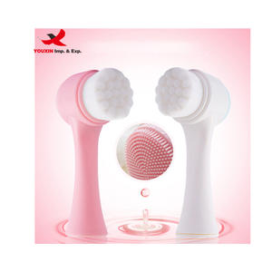 Brosse de nettoyage du visage en silicone double face, fibres synthétiques, massage, portable, prix bas, achat groupé - Product Image 1