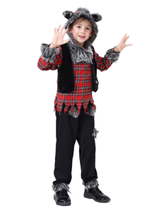 ชุดเครื่องแต่งกายเกมมนุษย์หมาป่าที่สมจริงผ้ากำมะหยี่น่ารักสำหรับเด็กผู้ชายออกใหม่พร้อมกางเกงและเสื้อสำหรับเด็ก - Product Image 3