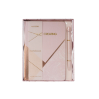 Agenda de mariage rose personnalisé, design sur mesure, fabriqué en usine, journal, carnet à couverture rigide, format A5, ensemble cadeau avec stylo