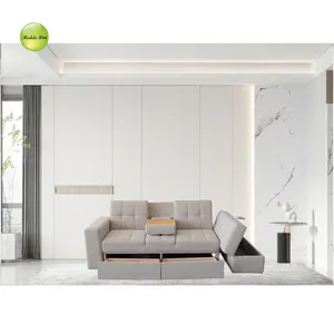 L-Form Ecke UK Functional Echt leder Klapp sofa mit Lagerung