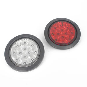 4 مصابيح ليد مستديرة الذيل مع جروميت 4 بوصة دائرية حمراء إيقاف الدوران للنسخ الأبيض - Product Image 1