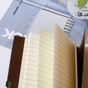 Cổ điển Retro du lịch máy tính xách tay A6 Kích thước mềm da Túi Nhật Ký với nhiệt ràng buộc in bìa giấy bơm lại Tạp Chí - Product Image 3