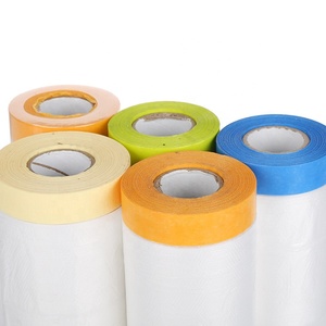 HDPE Masking Film <strong>Plastic</strong> Pre-taped Painting Spray Film <strong>Tape</strong> Used Crepe Paper Washi Paper Masking Film for Car Protection - Product Image 4