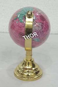 Escritorio náutico Acero Polaco Base de alumbre Mundo Globo Político Educativo Diámetro laminado Globo Decoración para el hogar Geografía - Product Image 4