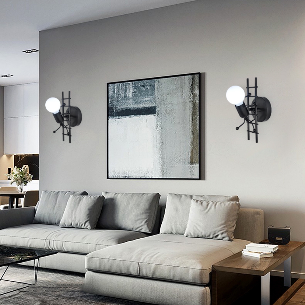 2021 loft industrial modern bedroom bedside restaurant Corridor Hotel E27 Black Mini unique wall lamp