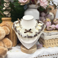 Vente directe usine : Adorable collier bandana ajustable en coton avec dentelle et motif uni pour chiens et chats, idéal pour Noël, personnalisable