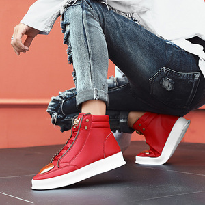 รองเท้าบูทหุ้มข้อสไตล์พังก์เกาหลีสำหรับผู้ชาย ฤดูใบไม้ร่วงและฤดูหนาว  ซิปโลหะ  ใส่สบาย  ลำลอง  พื้นยางหนา - Product Image 6