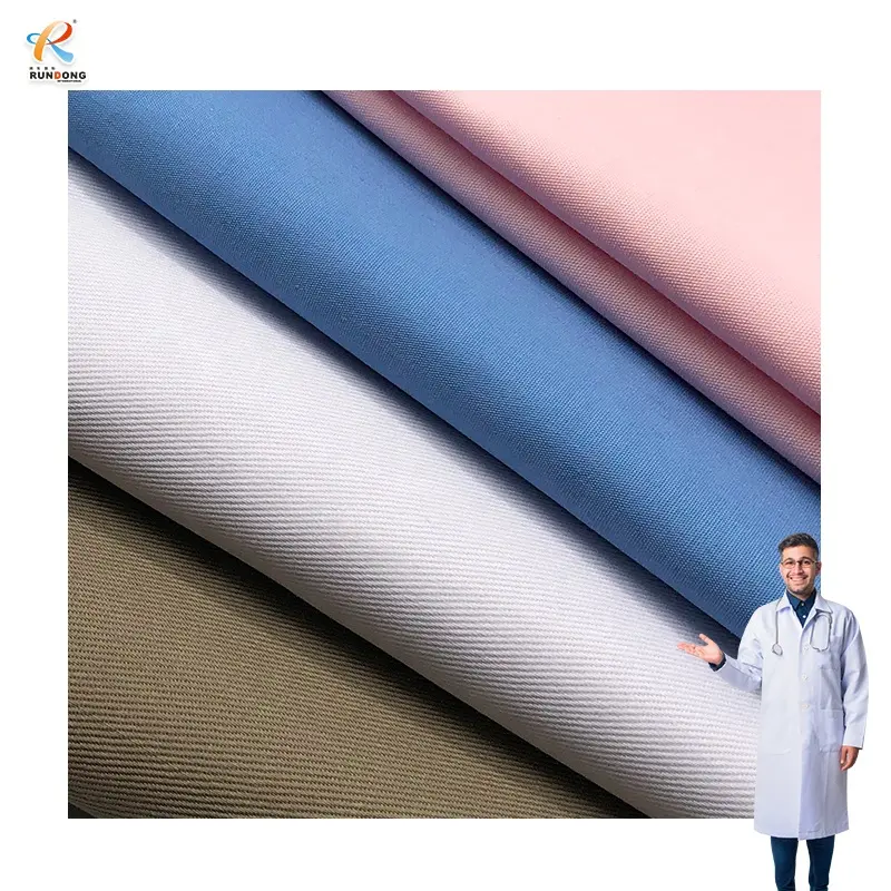 Rundong all'ingrosso 100% cotone twill tessuto abbigliamento da lavoro uniforme tessuto uniforme in puro cotone