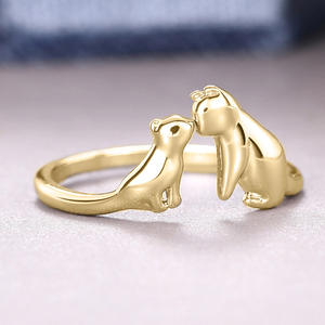 Anillo de Acero Inoxidable con Forma de Animal T0099, Bonito Anillo Unisex de Moda, Regalo de Joyería con Diseño Sencillo para Parejas - Product Image 2