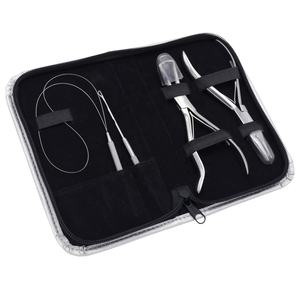Ensemble professionnel de 4 pinces à micro-anneaux en acier inoxydable de qualité chirurgicale pour extensions de cheveux et perlage – Outil Obexa de qualité supérieure - Product Image 2