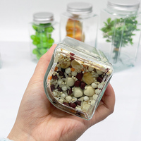 Stoples Kaca Persegi untuk Kemasan Kustom 100ml 280ml 380ml 730ml 1000ml, Cocok untuk Kacang, Permen, Cokelat, Jus, dan Minuman