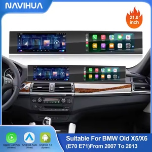 Navihua 21 Inch Dual Screen Android Carplay Display Car GPS <b>Stereo</b> Navigation for BMW X5 E70 X6 E71 2007-2013 CCC CIC - Product Image 4