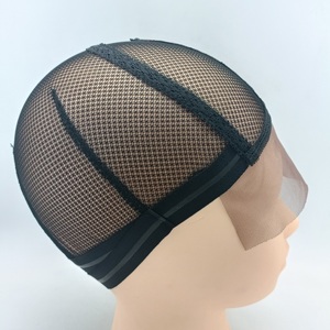 Mũ tóc giả màu đen thoáng khí để làm tóc giả tốt nhất lưới ren phía trước mũ tóc giả với dây đai điều chỉnh nắp lưới trong kho - Product Image 4