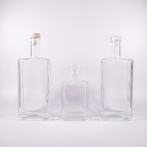 Bouteille de vin en verre français de haute qualité 200ml 500ml avec liège vide liqueur vin whisky tequila <span class=keywords><strong>vodka</strong></span> 16OZ bouteille en verre avec liège - Product Image 2