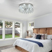 Lustre de plafond LED en acier inoxydable et cristal, tricolore, rectangulaire, pour salon, style allemand