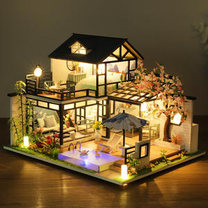 <span class=keywords><strong>Maison</strong></span> de poupée en bois fait à la main, meubles miniatures, <span class=keywords><strong>maison</strong></span> de poupée en bois, artisanat créatif, cadeau d'anniversaire - Product Image 3