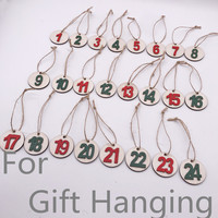 Grenzüberschreitend Meistverkaufter Moderner Hölzerner Chinesischer Weihnachts-Countdown 1-24 Digitale Scheiben-Anhänger Geschenkdekoration DIY Adventskalender