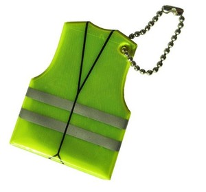 Riflettore pedonale portachiavi riflettente QR in pvc a forma di gilet di sicurezza personalizzato, portachiavi riflettente di sicurezza proteggi il regalo - Product Image 4